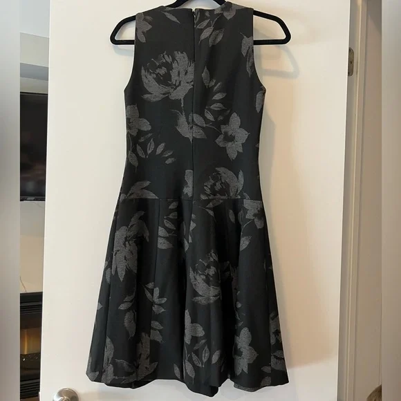 Ivanka Trump Black and Gray Floral Midi Dress - Picture 3 of 4